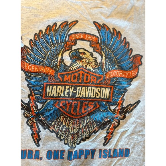 Harley Davidson Cycles Aruba One Happy Island Eagle Graphic T Shirt Men's 3XL - Picture 4 of 6